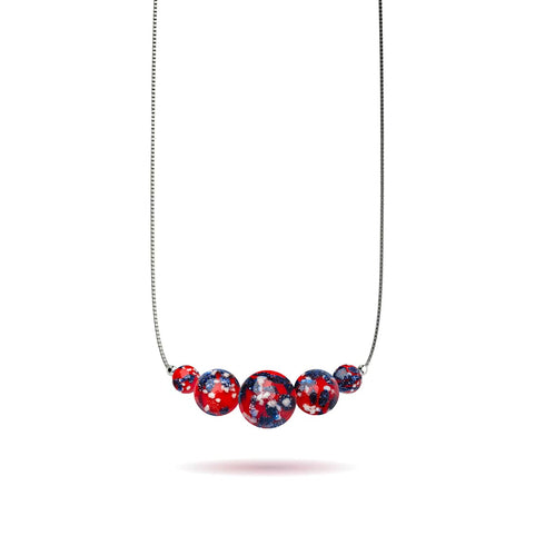 Feu et glace | Argent sterling 925 | Collier avec fermoir infini en verre Firefly